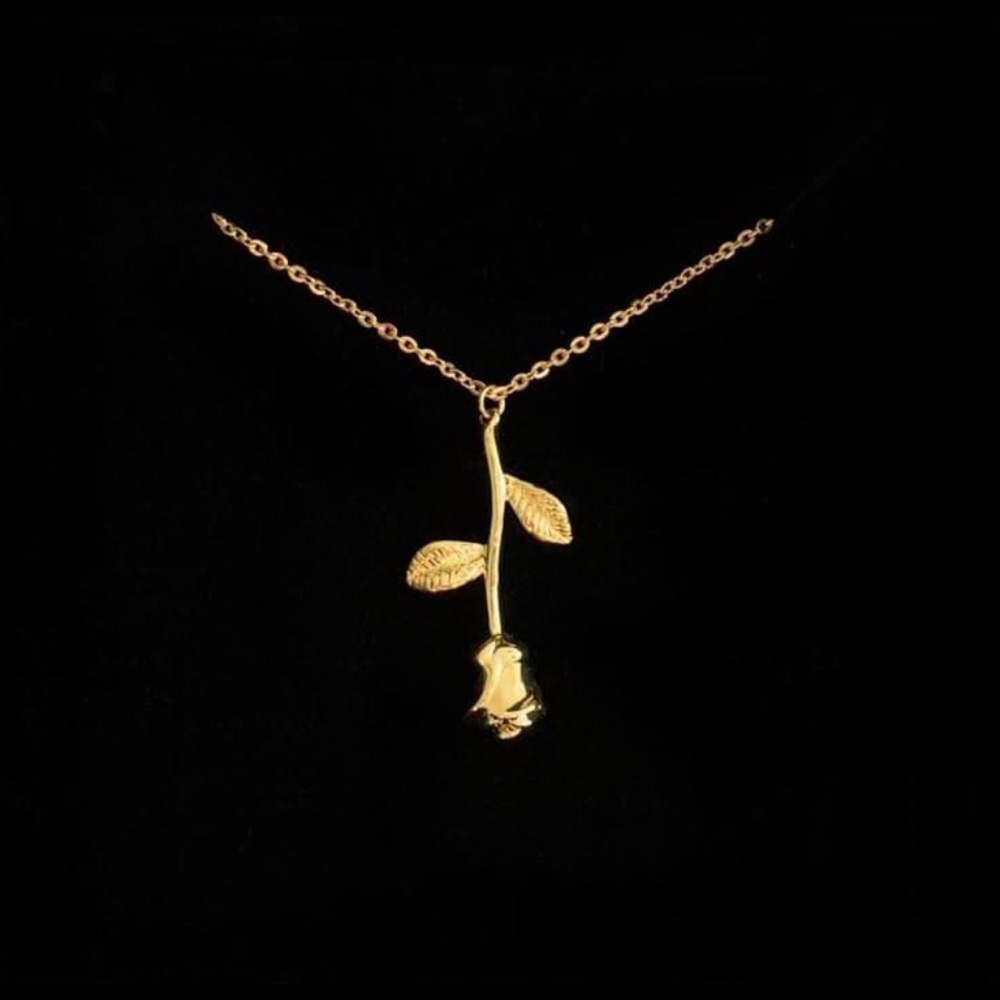 18k Gold-Plated Rose Necklace